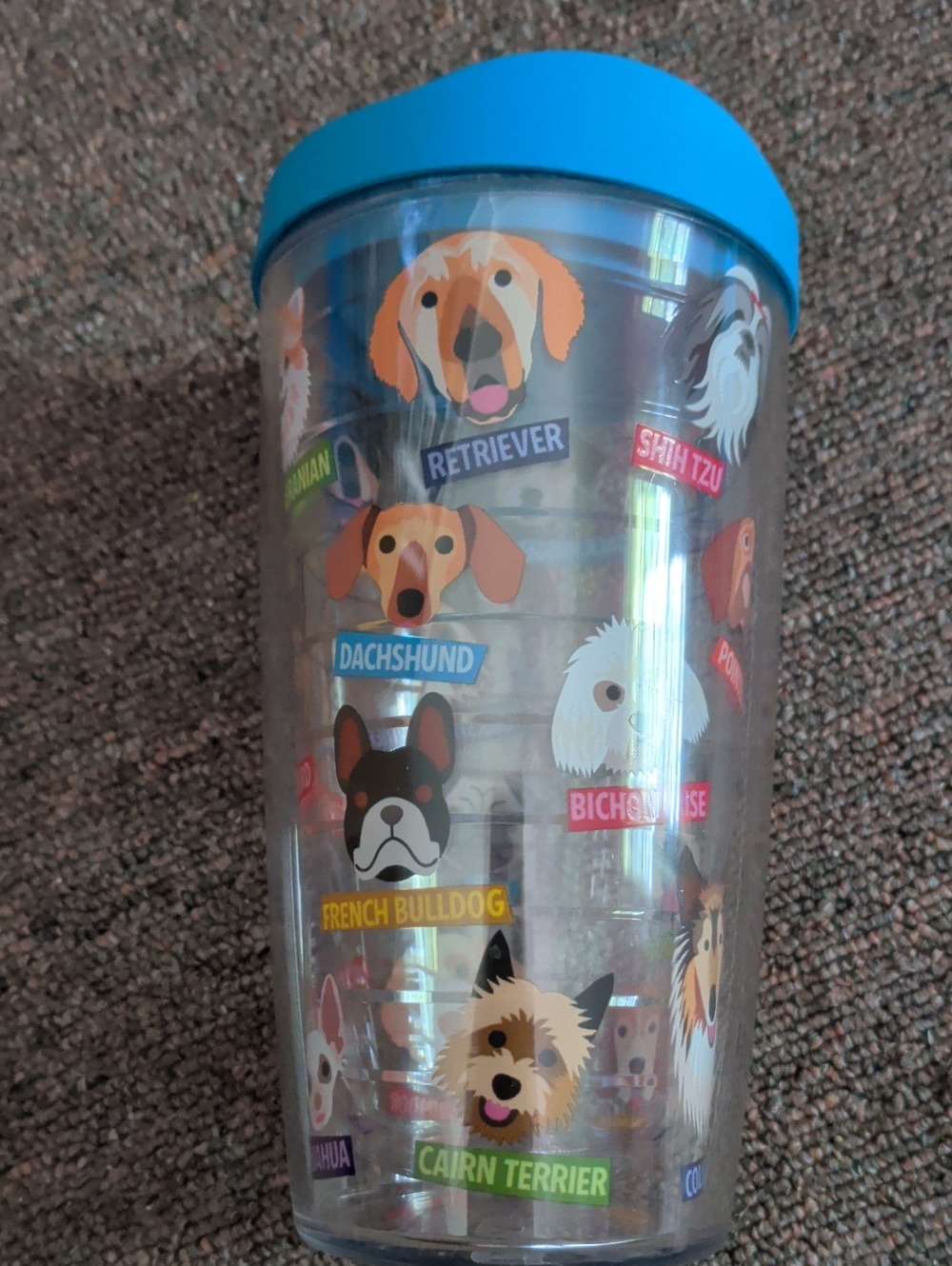 Dog Breed Tervis Travel Tumbler with Blue Lid